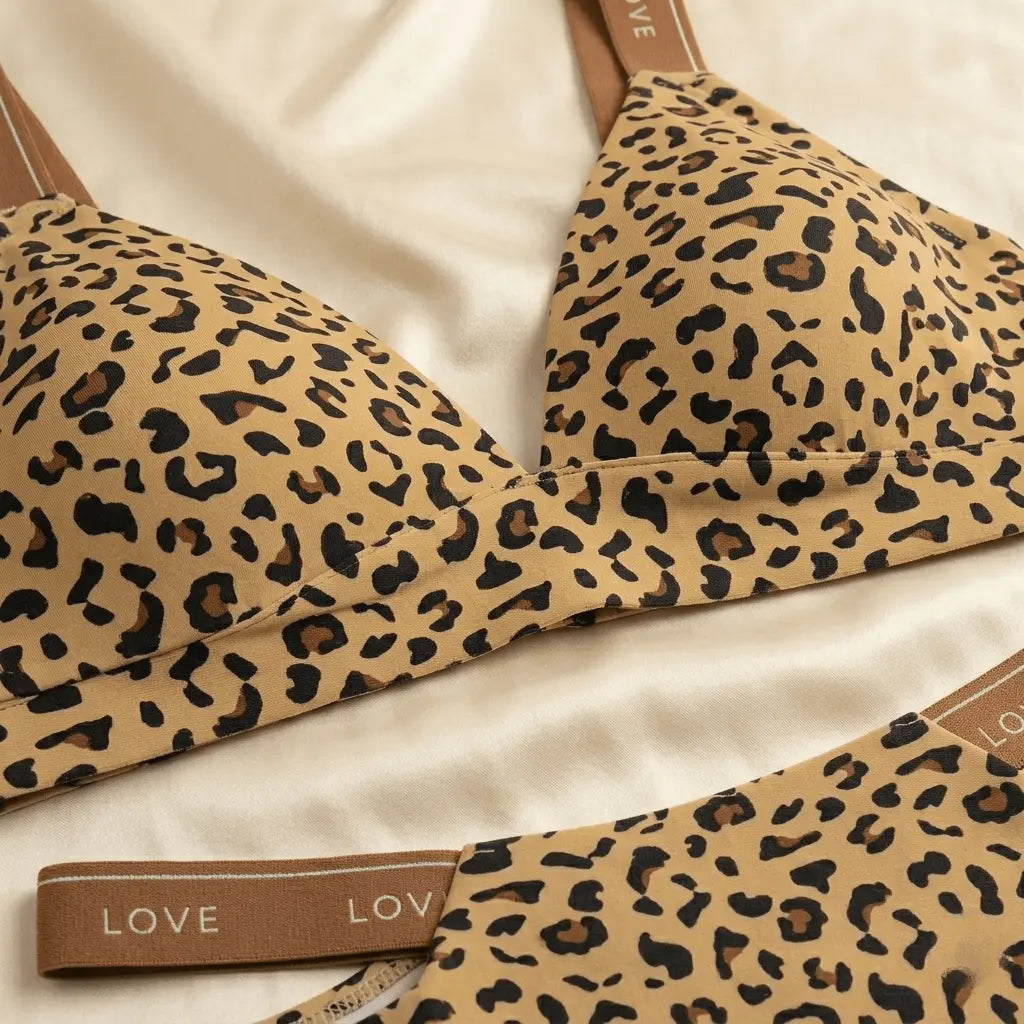 Nazneenah Tiger Print Soft-Padding Lingerie Set