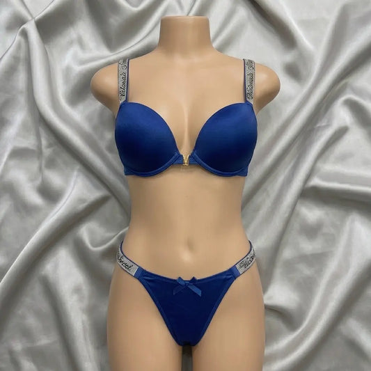 Nazneenah Silk-Touch & Bead-Accented Jewelry Bra Set