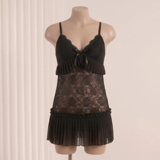 Nazneenah Enchanting Ribbon & Frill Short Frock Chemise