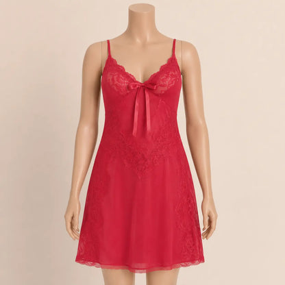 Nazneenah Graceful Lace Knee-Length Nighty Frock
