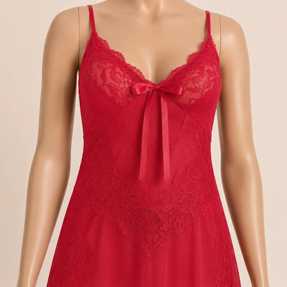 Nazneenah Graceful Lace Knee-Length Nighty Frock