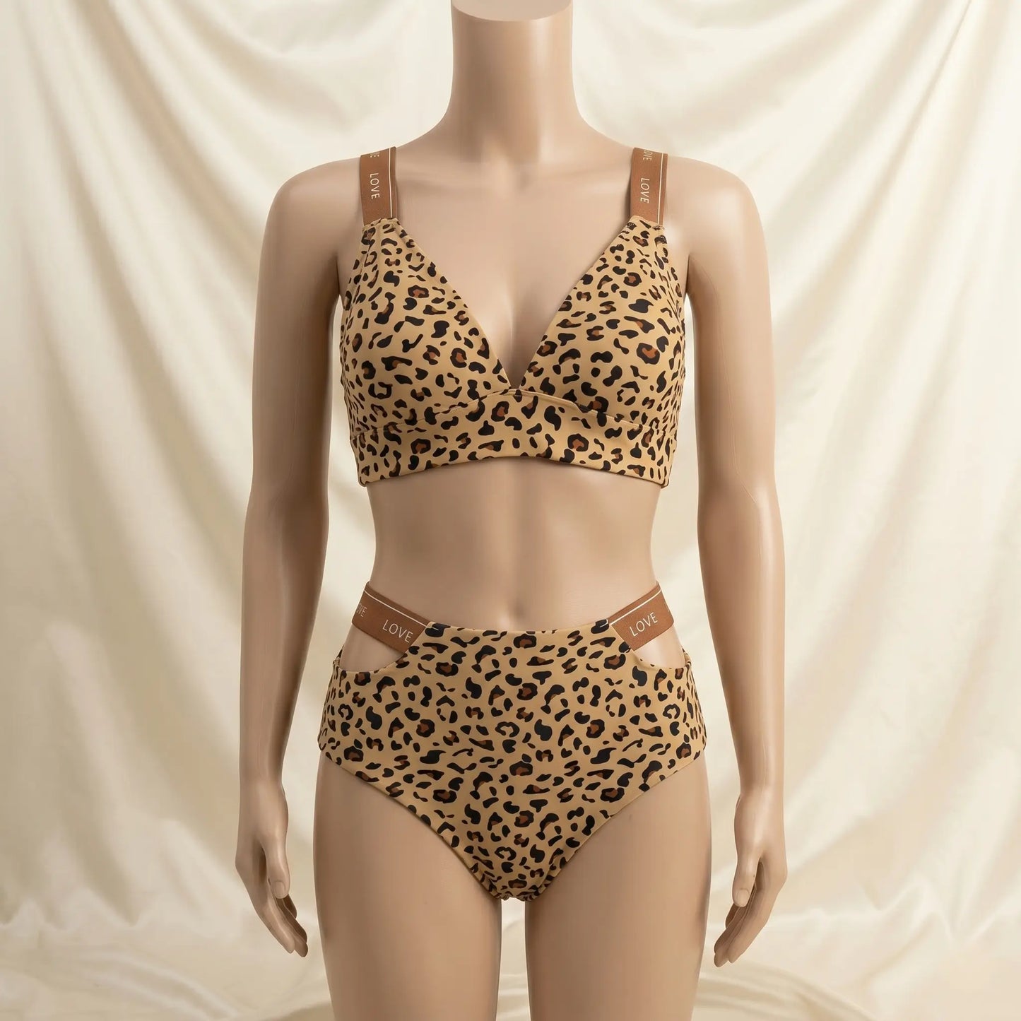 Nazneenah Tiger Print Soft-Padding Lingerie Set