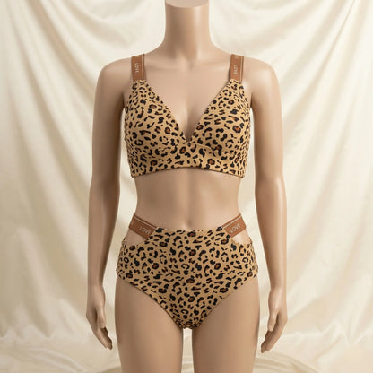 Nazneenah Tiger Print Soft-Padding Lingerie Set