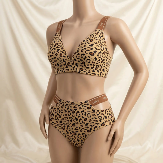 Nazneenah Tiger Print Soft-Padding Lingerie Set