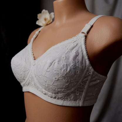 Cotton Chikankari Bra for Women – Soft Breathable Everyday Comfort Bra