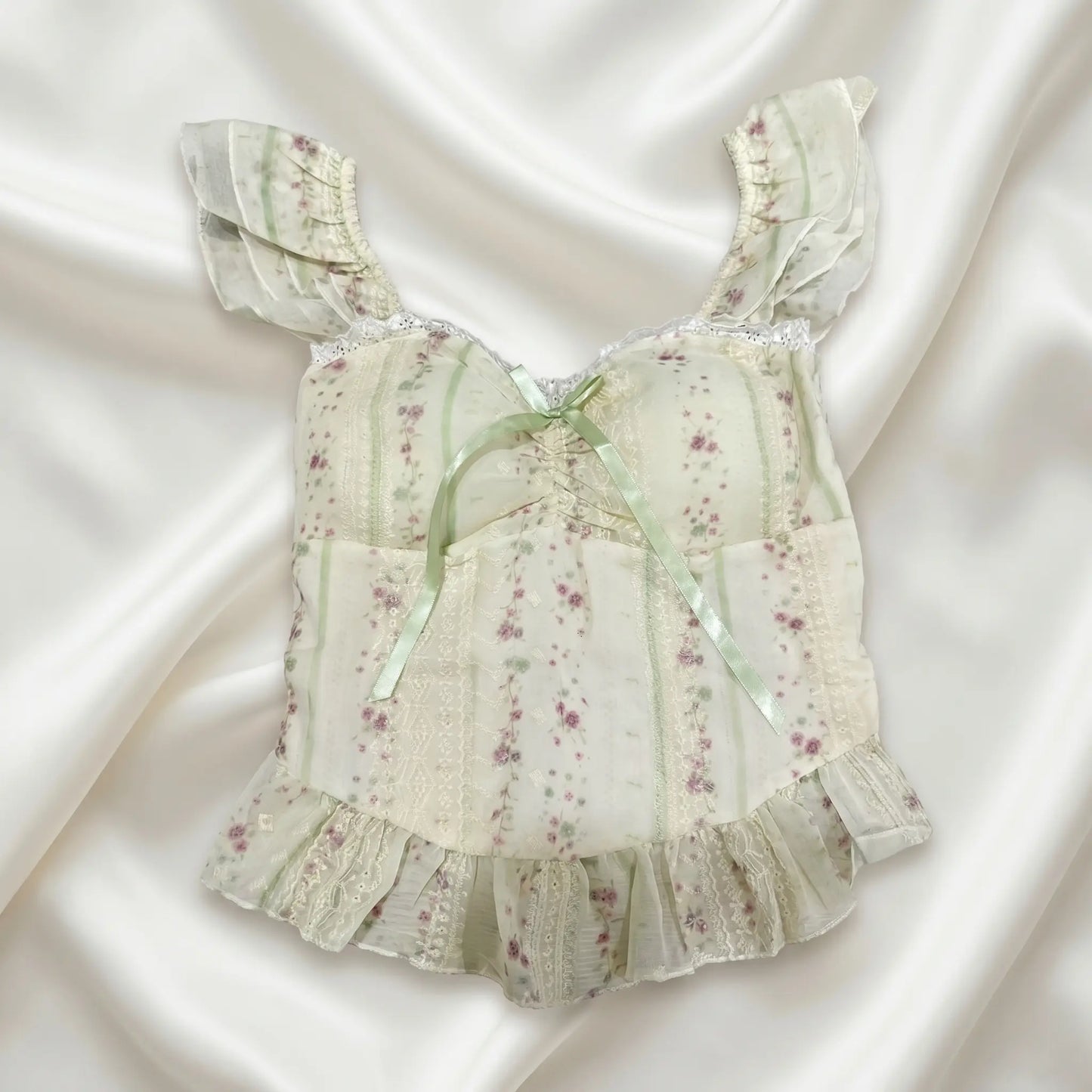 Nazneenah Modern Frill Accent & Waist-Cinch Blouse