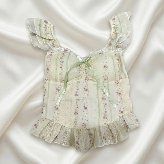 Nazneenah Modern Frill Accent & Waist-Cinch Blouse