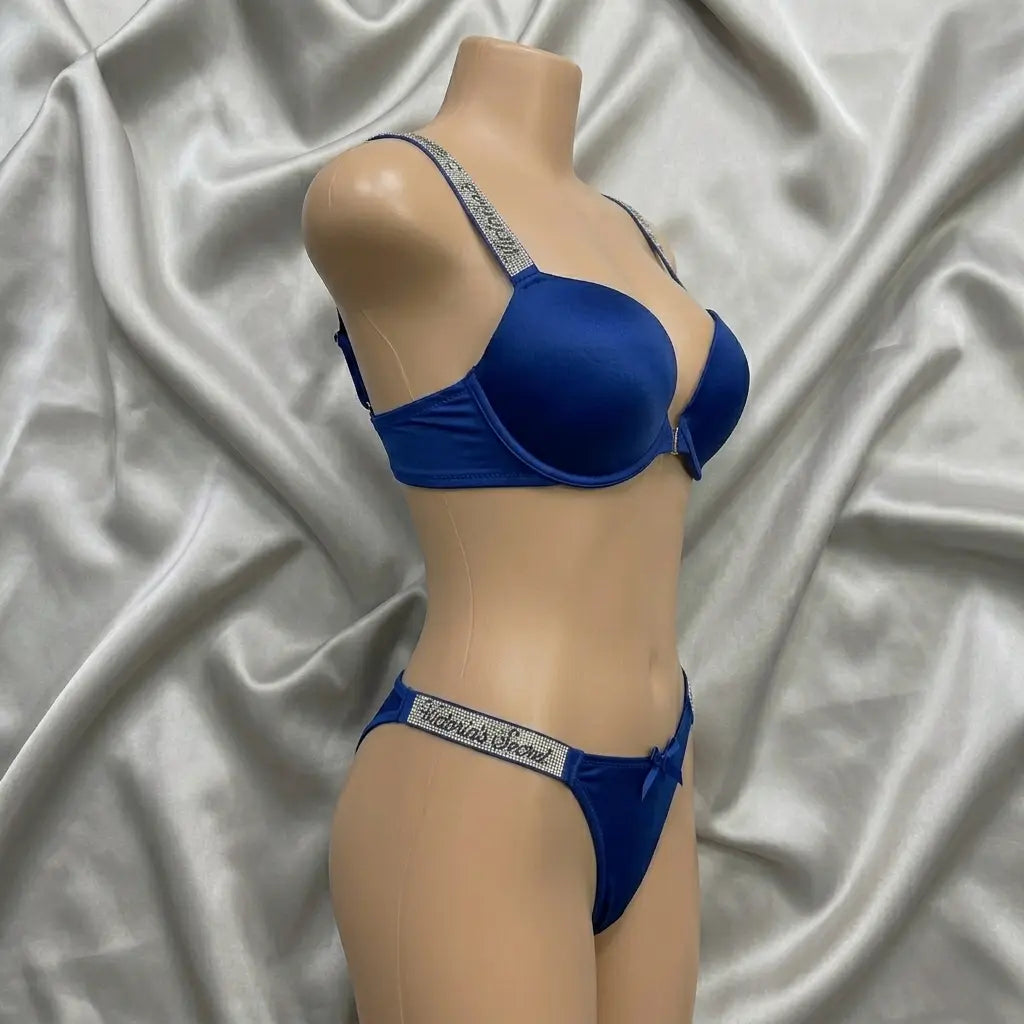 Nazneenah Silk-Touch & Bead-Accented Jewelry Bra Set