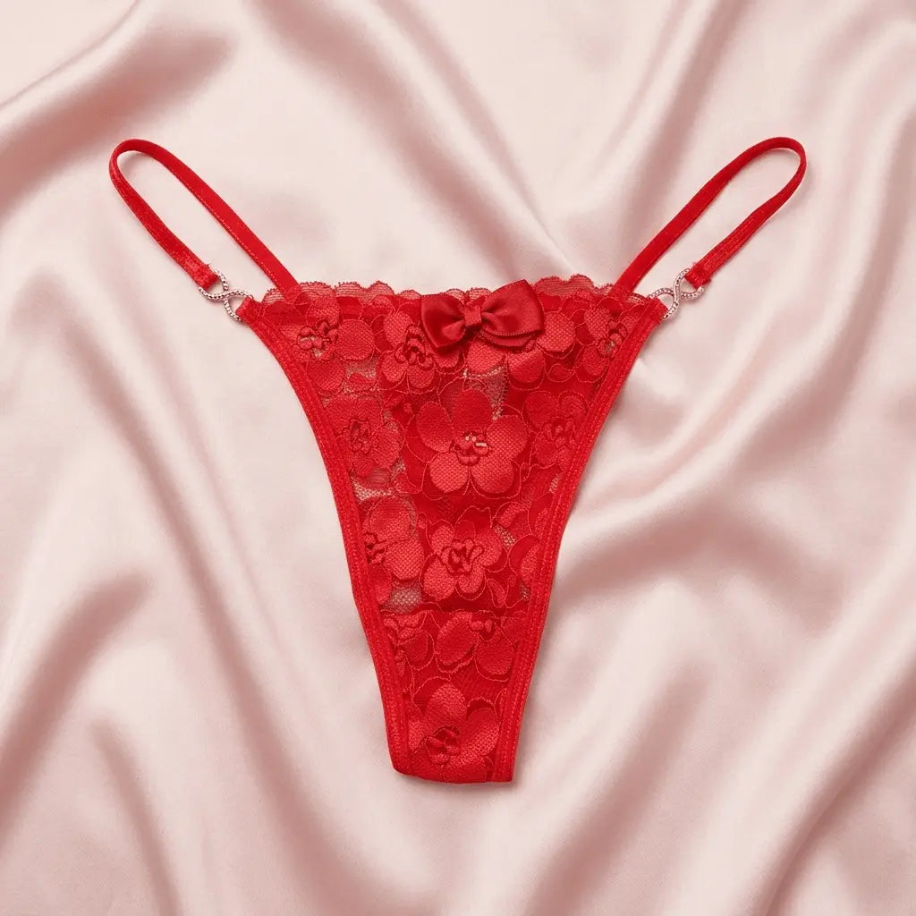 Nazneenah Bridal Silk-Bow Self-Design Net Thong