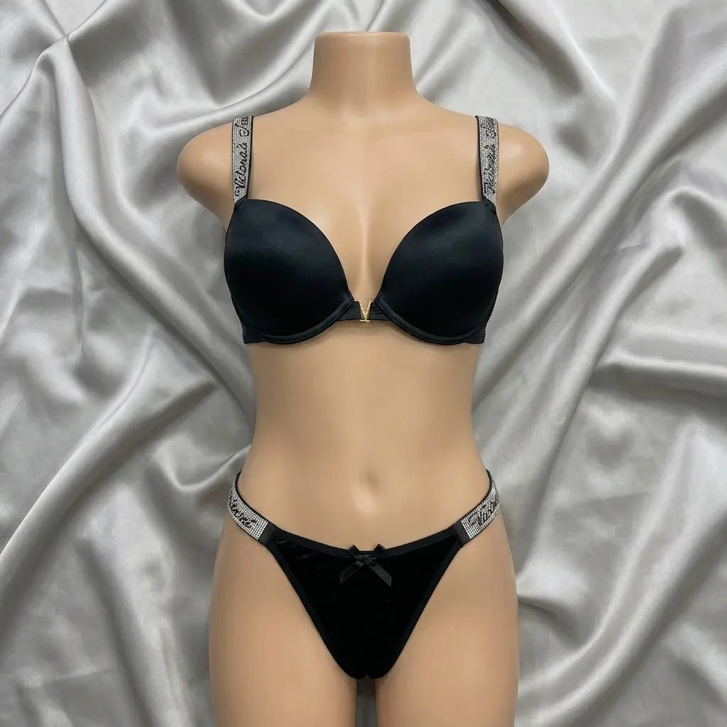 Nazneenah Silk-Touch & Bead-Accented Jewelry Bra Set