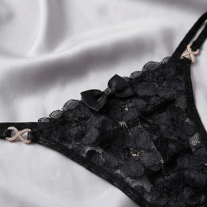 Nazneenah Bridal Silk-Bow Self-Design Net Thong