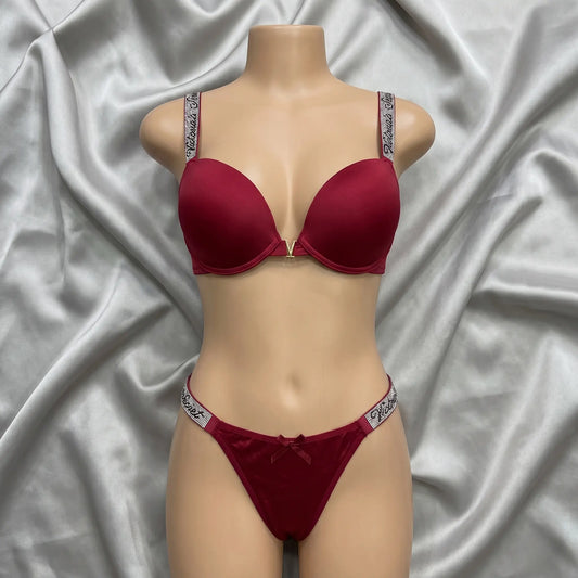 Nazneenah Silk-Touch & Bead-Accented Jewelry Bra Set