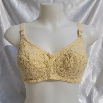 Cotton Chikankari Flower Design Bra for Women – Soft Breathable Everyday Comfort Bra