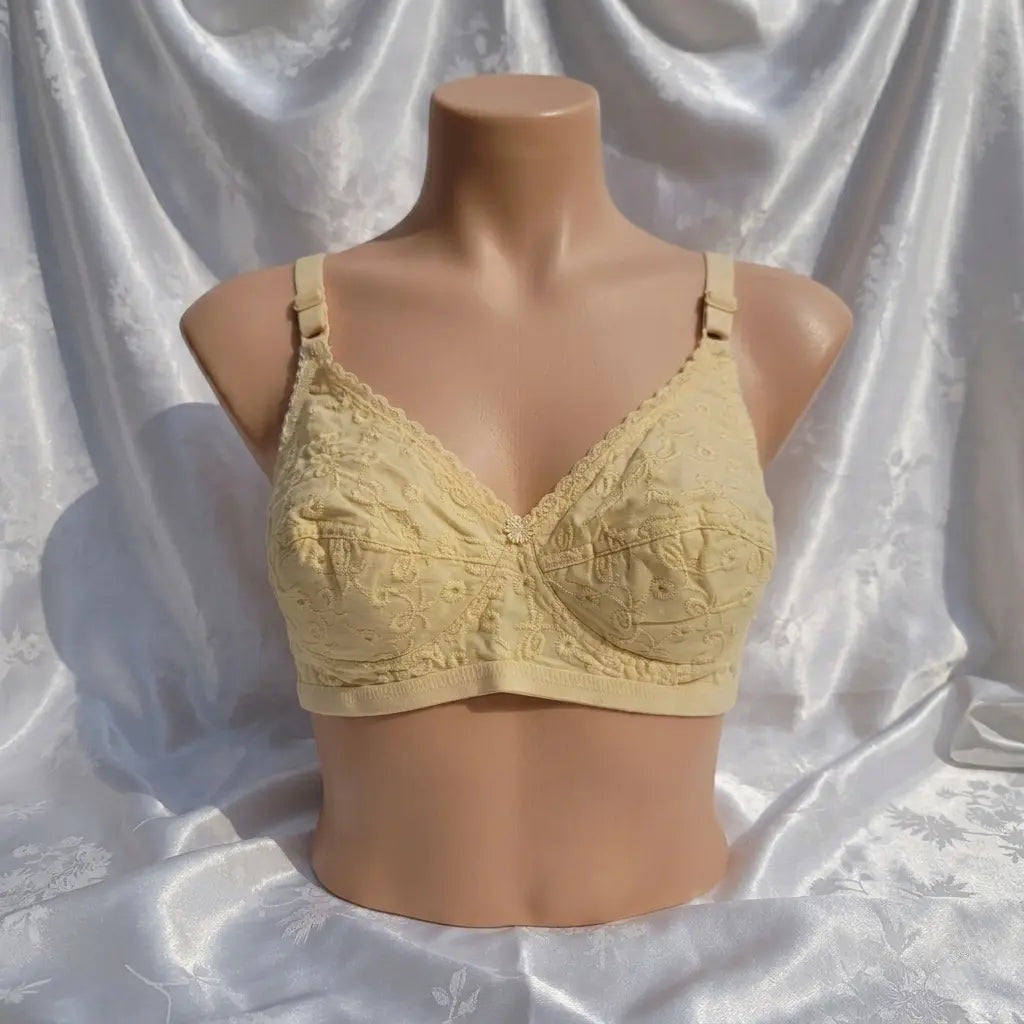 Cotton Chikankari Bra for Women – Soft Breathable Everyday Comfort Bra