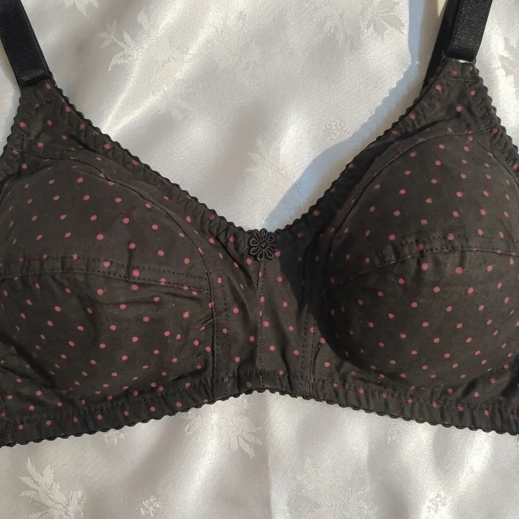 Dotted Cotton Bra for Women – Soft Non-Padded Everyday Comfort Bra | Made in India