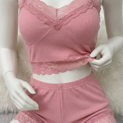 Nazneenah Lace Camisole & Shorts Nighty Set