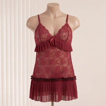 Nazneenah Enchanting Ribbon & Frill Short Frock Chemise