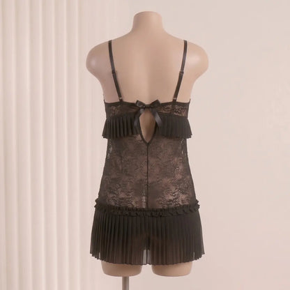 Nazneenah Enchanting Ribbon & Frill Short Frock Chemise