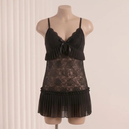 Nazneenah Enchanting Ribbon & Frill Short Frock Chemise